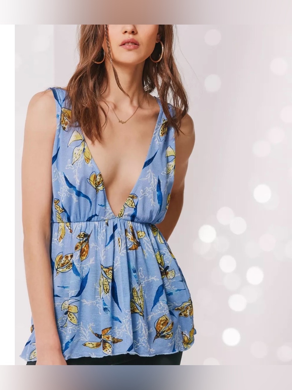 UO Isla Plunging Babydoll Tank Top